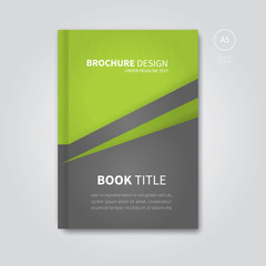 brochure book design template in green color / vector print concept of cover for book