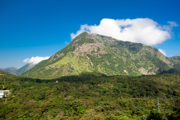 Mountains view with blue sky