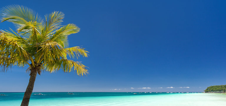 Island Boracay, Philippines. Boat Station One, White beach