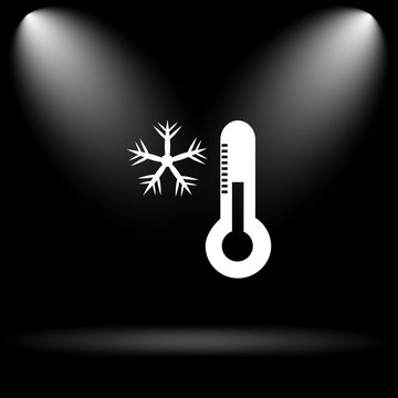 Snowflake with thermometer icon