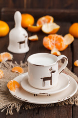  Christmas and New year holiday decoration.Tangerines.