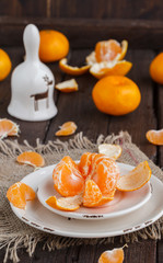  Christmas and New year holiday decoration.Tangerines.