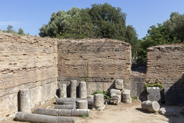 Remains at ancient Olympia archaeological site in Greece
