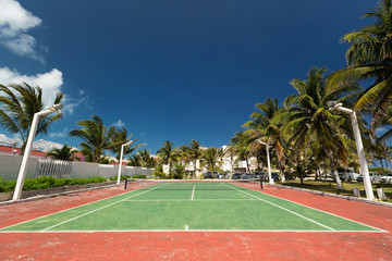 Outdoor tennis court