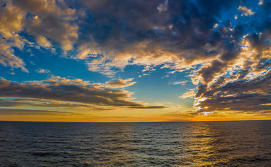 Dubai sea and beach, beautiful sunset at the beach