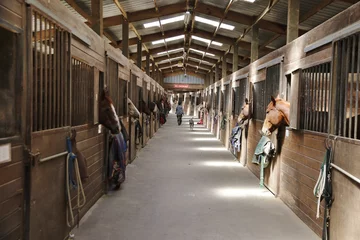 Gordijnen Animals: Empty barn with a no smoking sign   © mbennett