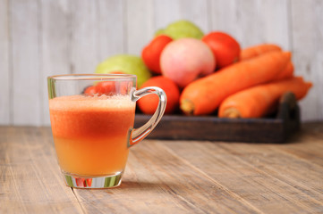 Mix organic vegetable juice