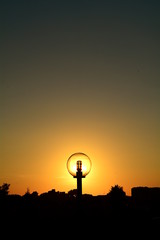 The lamp in the sunset