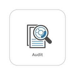 Audit Icon. Business Concept. Flat Design.