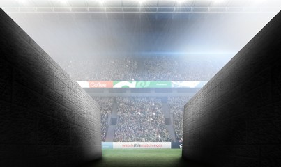 Composite image of arena tunnel
