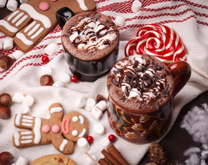 two cups of cocoa 
