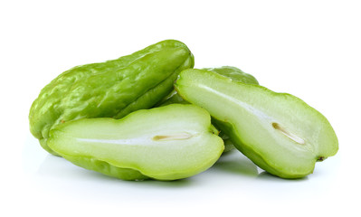 Chayote on white background