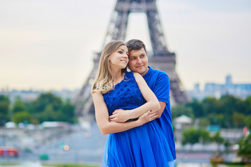 Beautiful young dating couple in Paris