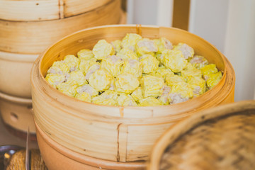 Dimsum dumpling chinese food style - vintage filter effect