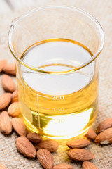 almond oil in a glass bottle