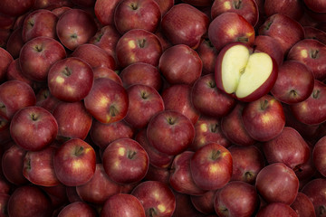 pile of apples with red apple heart on top
