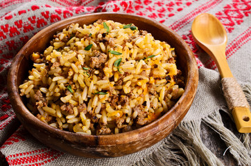 Rice with minced meat