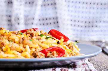 Rice with minced meat