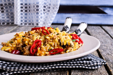 Rice with minced meat