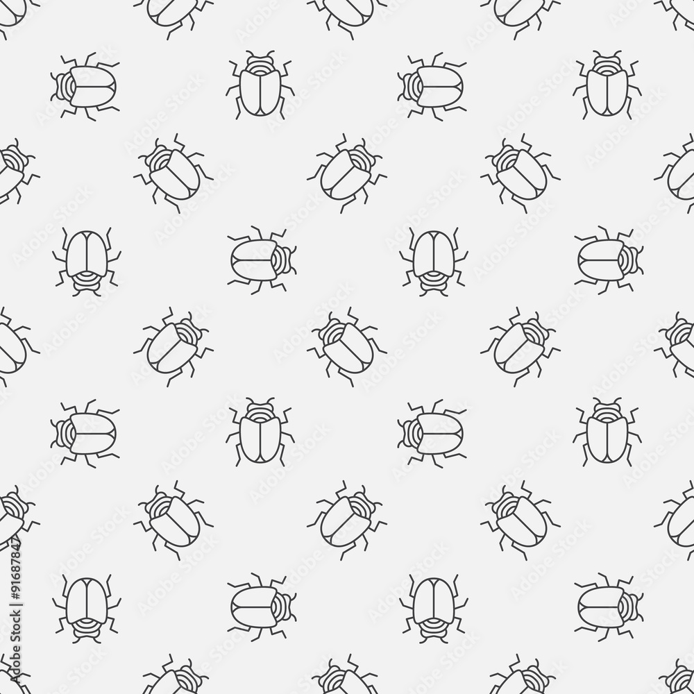 Poster bugs seamless pattern