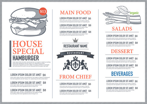 Hipster restaurant menu design