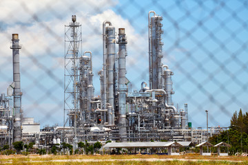 Oil and Gas Refinery Plant Behind Baluster