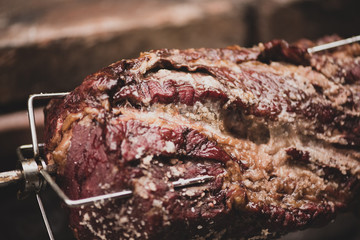 Delicious meat on a grill