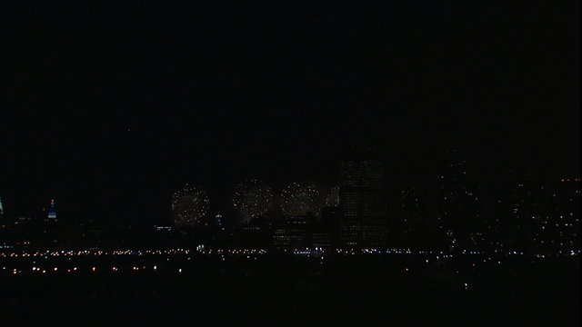 Uptown fireworks in Manhattan