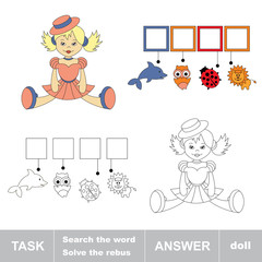Search the word doll. Find hidden word.