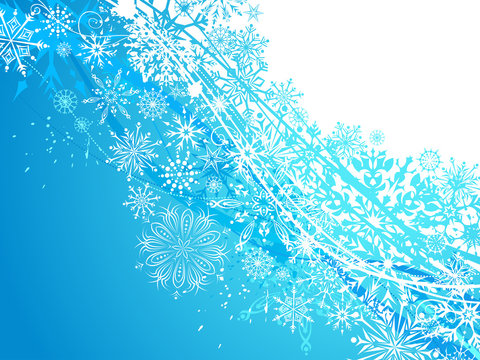 Winter background with snowflakes.