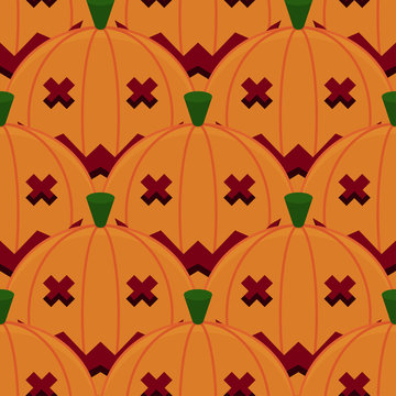 Halloween Pumpkin Seamless Pattern Background