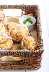 Zucchini, herbs and feta muffins