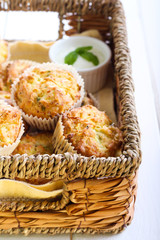 Zucchini, herbs and feta muffins