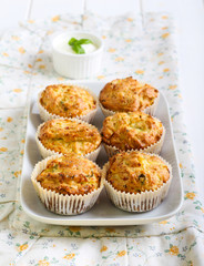 Savory courgette, herbs and feta muffins