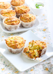Savory courgette, herbs and feta muffins