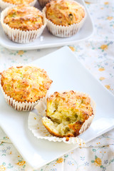 Savory courgette, herbs and feta muffins