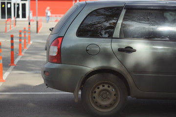 The car in the parking lot