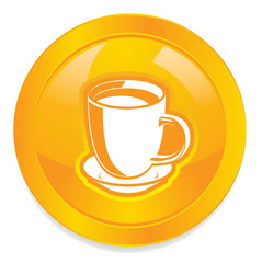 Coffee Cup button vector icon image