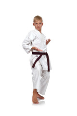 boy in kimono fighting