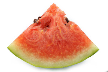 Slice of watermelon on white background