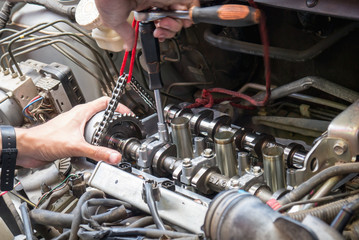 Fototapeta premium Fixing car engine