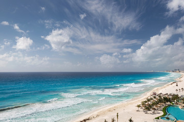 Caribbean beach panorama view