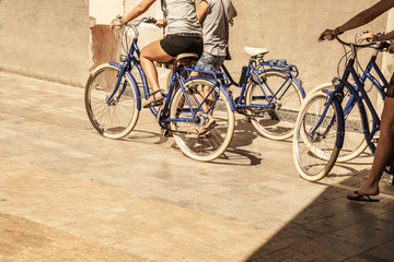 Fototapeta na wymiar Malaga old town by bike
