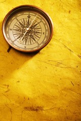 Fototapeta na wymiar Closeup compass on white background