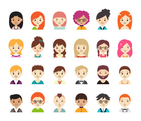 Collection of different avatars