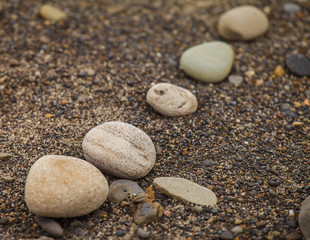 Fototapeta na wymiar pebbles on the island