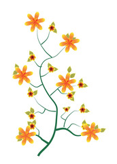 Fototapeta na wymiar Flower Tree drawn in Illustrator.