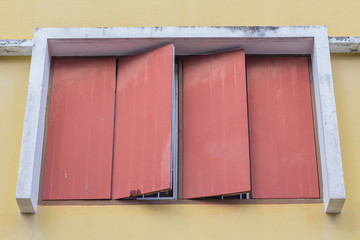 Red wood window