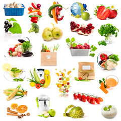fruits and vegetables collage 