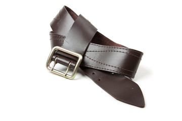 leather belt on white background